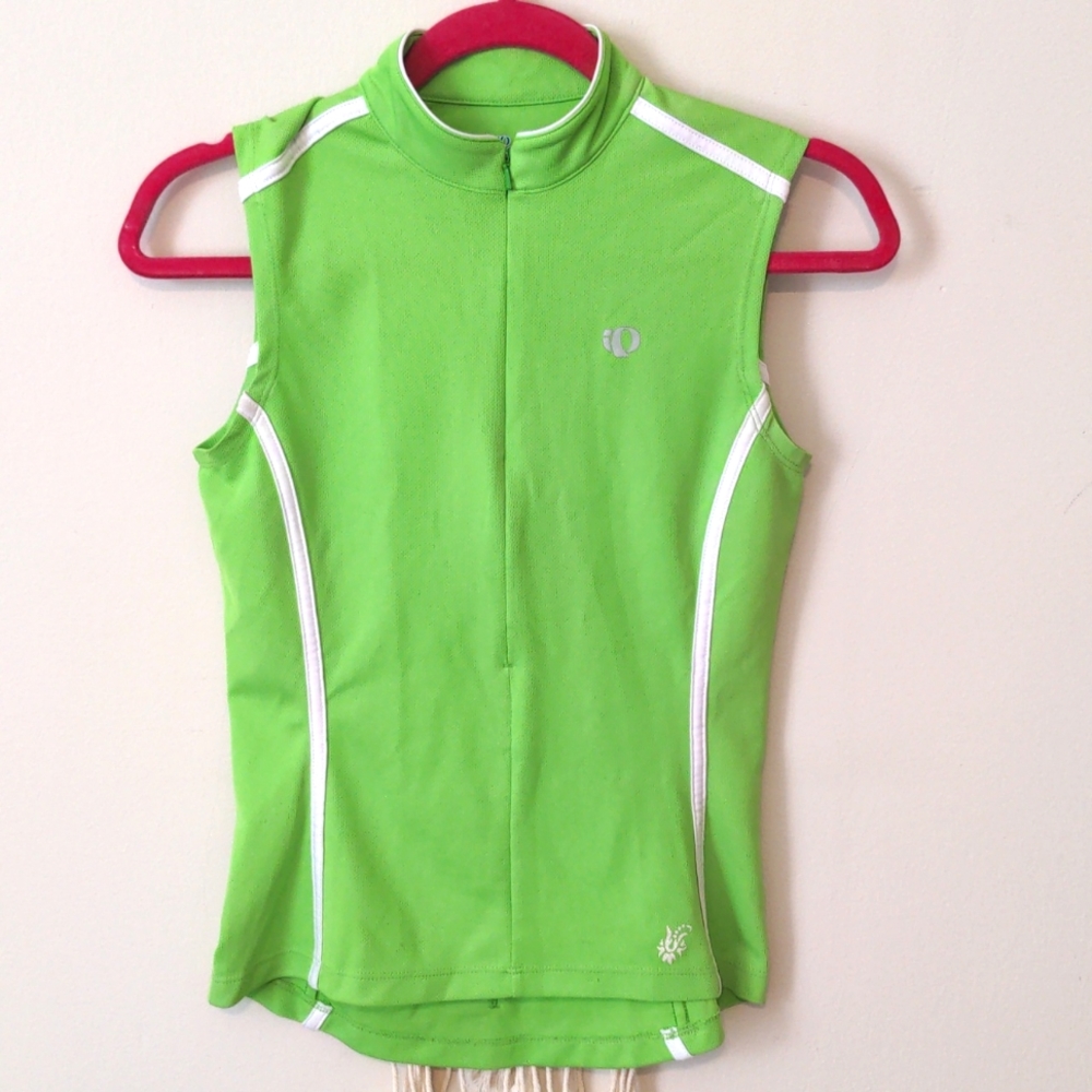 Pearl Izumi Sleeveless lime green bike jersey